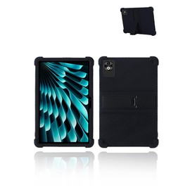 for DOOGEE T40 Pro Android 14 Tablet,12 inch Tablets Case,Soft Silicone Adjustable Stand Cover Lightweight Kids Friendly,Black.
