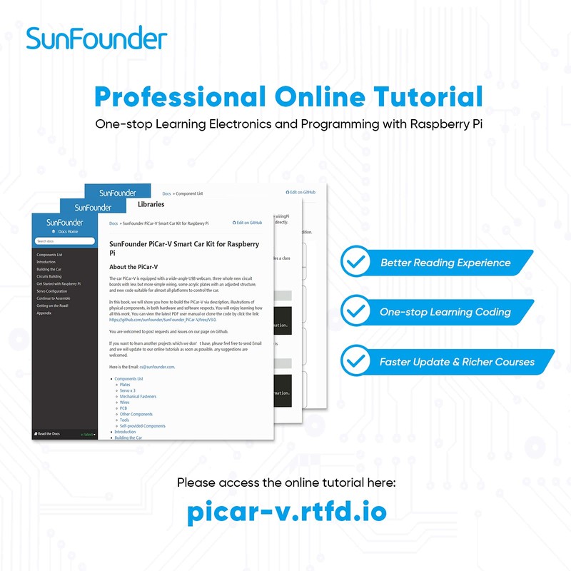 Sunfounder Smart Video Car Kit V2.0 Raspberry Pi 4 Model