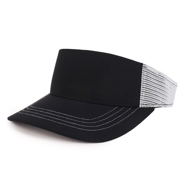 Trendy Apparel Shop Plain 2 Tone Mesh Back Visor with