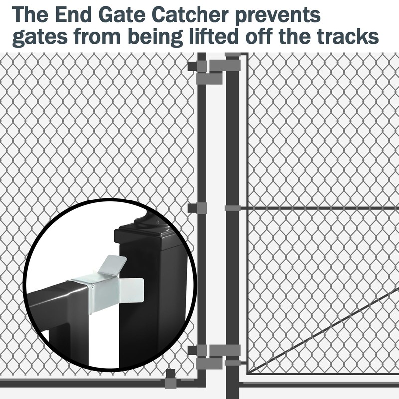 Zonon Slide Gate End Catch Retainer 2" Wide Heavy-Duty Steel