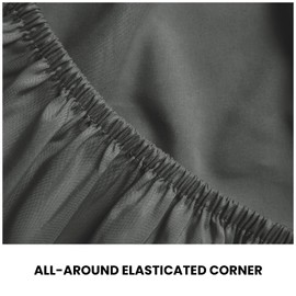 Plain Dyed Microfiber Double Fitted Sheet, Comfy Warm 25 CM Polyester Deep Bed Sheet, Easy Care Corner Elasticated Microfibre Bedding, Charcoal