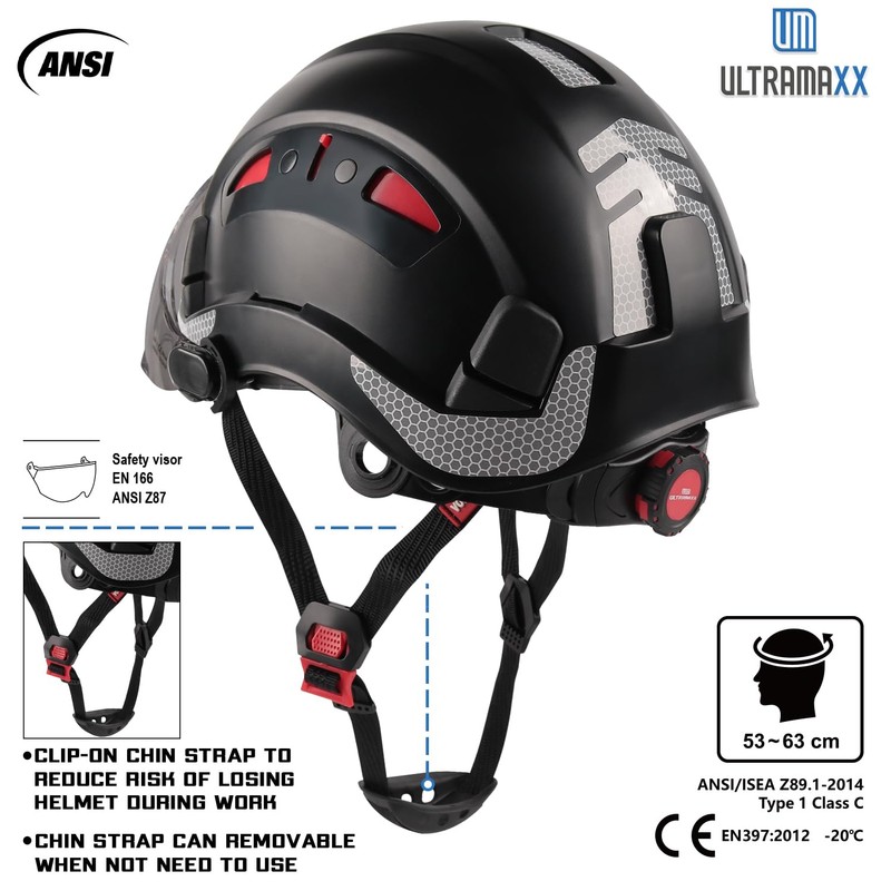 UM ULTRAMAXX Safety Helmet Hard Hat, ANSI Z89.1 Approved Lightweight