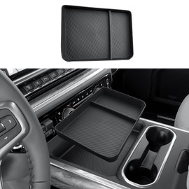 2026 Silverado HD Center Console Organizer - For 2024-2026 Chevy Silverado 2500 HD/3500 HD Accessories TPE Center Console Organizer - Under Screen Organizer Only Fit Full Console w/Bucket Seats