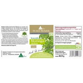 Moringa Miracle Tree from Tenerife Dr. Michalzik Raw Food Quality Daily Dose Natural Moringa Oleifera Powder [1200 mg] without Additives BIOTIKON®