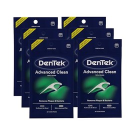 DenTek Triple Clean Floss Pick | 3x Clean: Removes Plaque & Food and Fights Bad Breath | 20 Picks | Pack of 6
