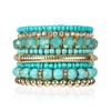RIAH FASHION Multi Color Stretch Beaded Stackable Bracelets - Layering