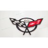AUTO 2PCS Black Front Rear 50Th Anniversary Cross Flags Emblems