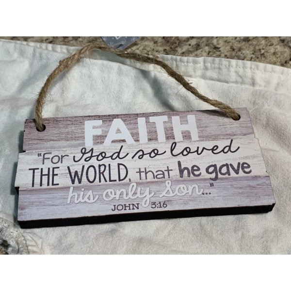 Unbranded Small Wooden Sign John 3:16 Scripture For God so