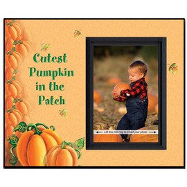 Expressly Yours! Phooto Expressions Cutest Pumpkin in The Patch | Pumpkin Frame Design | Photo Frame Keepsake and Tabletop Fall Seasonal Decor, Holds 3.5" x 5" Photo