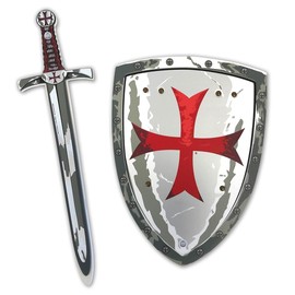 Liontouch - Maltese Crusader Knight Foam Sword & Shield – for Kids Aged 3-8 Years | Medieval Pretend Play Set with Red Cross | Safe Toy Weapon & Battle Accessory for Dress Up & Costumes for Boys