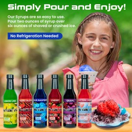 12.7oz Pure Cane Sugar Sno-Cone Syrup-Contains No High Fructose Corn Syrup (12 Flavor Variety Pack)