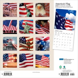 Plato America's Flag | 2026 12x24" (Hanging) Monthly Square Wall Calendar