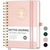 RETTACY Notebook A5 Bullet Dot Journals-Hardback Leather Grid Dotted Journal,Spiral