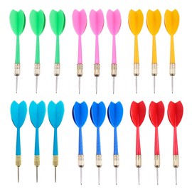 BCBF Pack of 18 Darts, Darts with Metal Tip, Darts Metal Tip, Dart Flight, Darts Steel Darts, Steel Darts Set, Plastic Shaft Arrow Tail 2 in 1, Steel Plastic Darts (6 Colours)