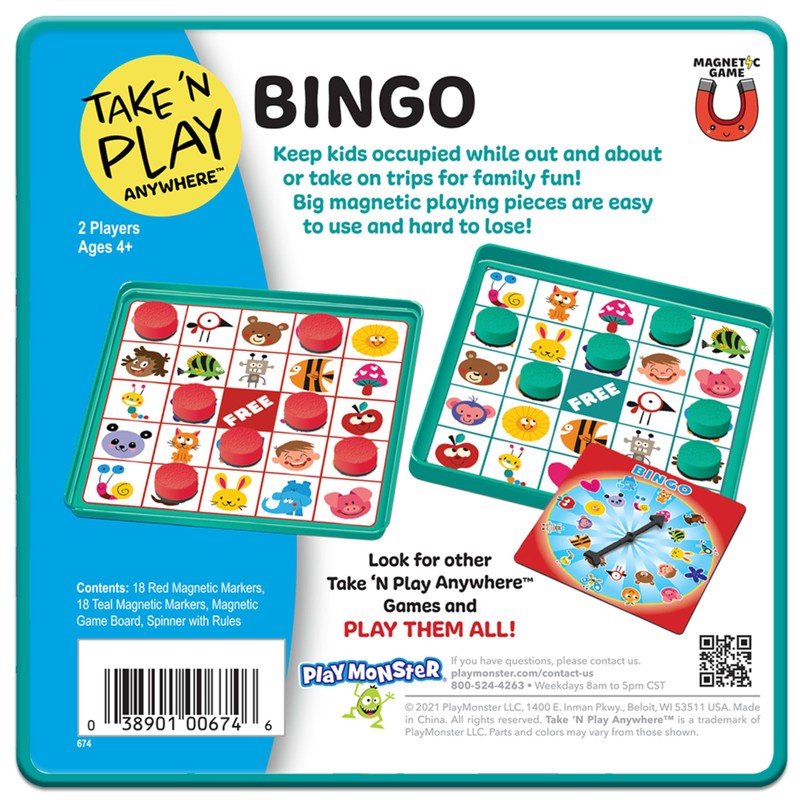 PlayMonster Take N Play Anywhere Bingo - Magnetic Pieces in