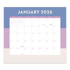 Orange Circle Studio 2025-2026 Color Block Magnetic Wall Calendar Pad, 17-Month, August 2025 to December 2026, 9.4" x 8.5", Hanging Organizer, Aesthetic for Office, Home or School Use