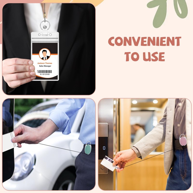 6 Color 60 Pcs Retractable Badge Holder Reel with Bulk