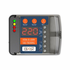 BXST Heavy Duty Wiring Surge Protector with LED Display Adjustable Voltage & Delay Protection, 220V, 30A, 6600W Max, 140J Surge Protection for Refrigerators, Air Conditioning, Motors, Pumps