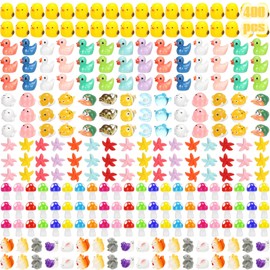 Barydat 400 Pcs Mini Resin Animals Figures Bulk for Pranks Hide Crafts Tiny Resin Miniature Toys Garden Accessories Mini Stuff for Valentine's Day Party Favors Gifts Garden Decoration(Lovely)