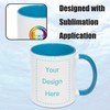 MR.R 325 ml Sublimations-Kaffeetassen, leere weiße Tasse mit hellblauer Farbe