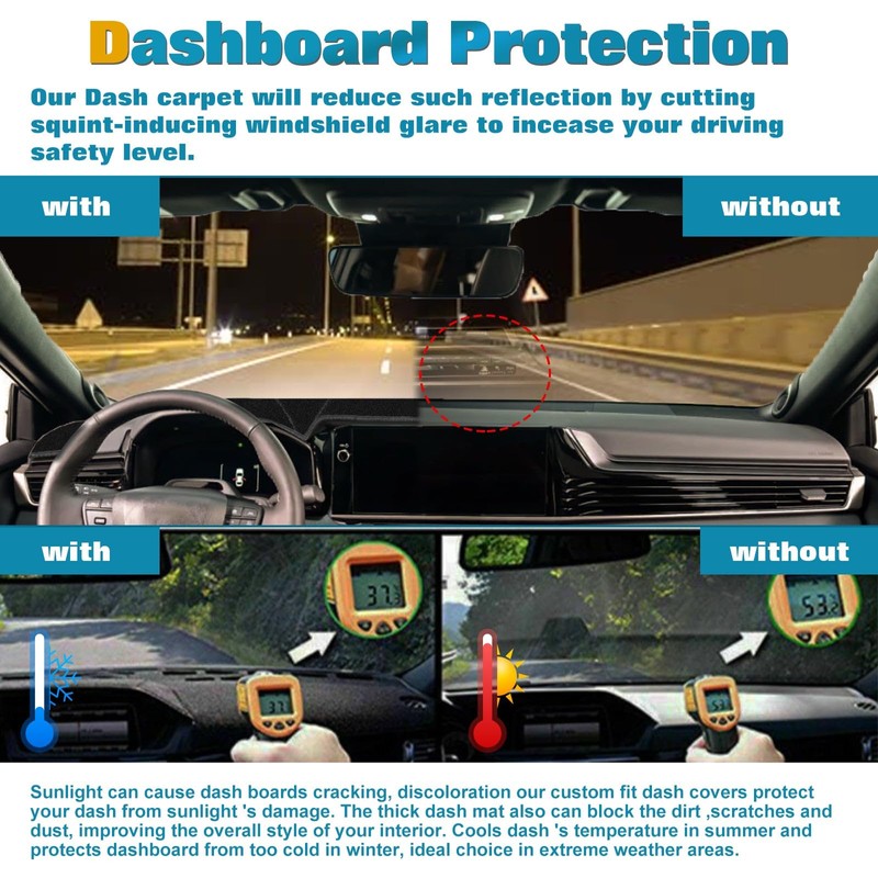 x xotic tech Center Console Dashboard Mat Compatible with Toyota