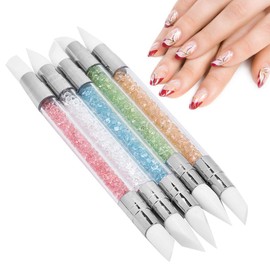 5 Pinceles para Uñas, Herramientas de Uñas de Silicona, Cepillo de Silicona Para Uñas, Pinceles para Decoración de Uñas Pincel para Uñas Bolígrafo de Silicona para Arte Bolígrafo para Grabar