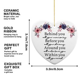 Graduation Gifts for Her Behind You All Your Memories Ceramic Heart Keepsake Encouragement Inspirational Gifts for Women Daughter Sister Niece Best Friends BFF