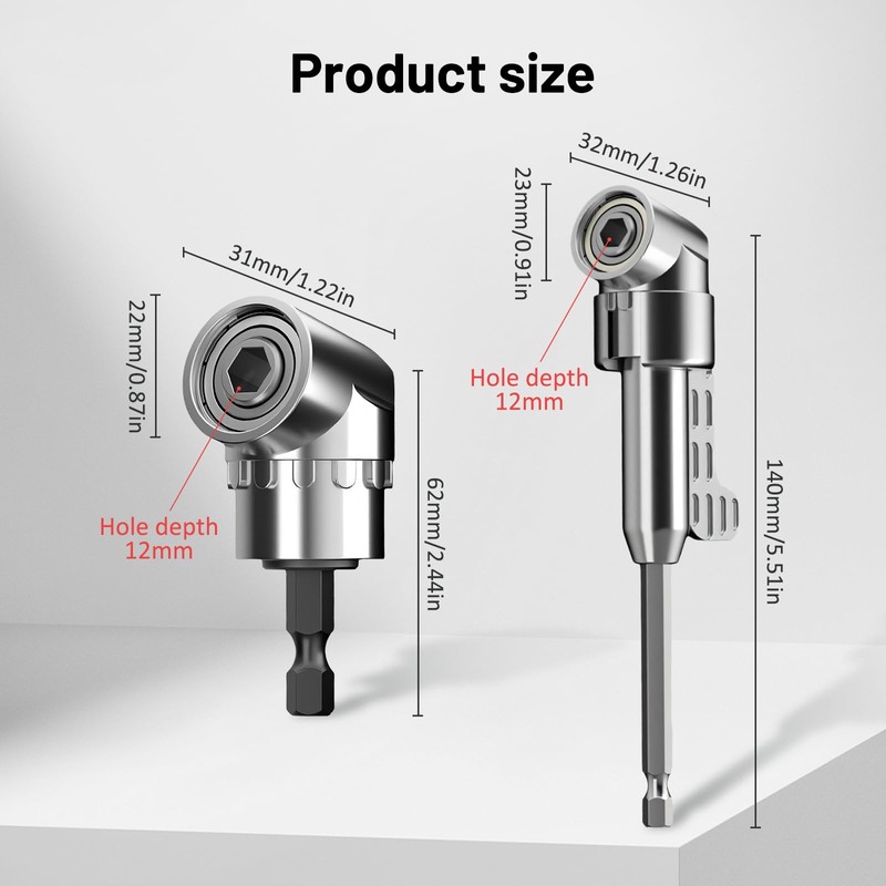 105° Angle Screwdriver Attachment Adapter, Versatile Degree Angle Bit Holder