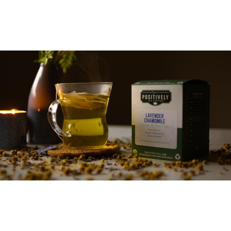 Organic Positively Tea Company, Lavender Chamomile, Herbal Tea Bags, 20
