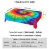Beabes Rectangle Tablecloth Tie Dye,Rainbow Spiral Tie Dye Stain-Resistant Table
