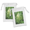 Lunarable Nature Fabric Pouch Set of 2, Fresh Green Rainforest