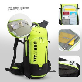 LOCAL LION Bicycle Backpack Ski Backpack Small for Women Men 6L/10L/12L Ultralight Waterproof for Skiing Cycling Camping Black Green