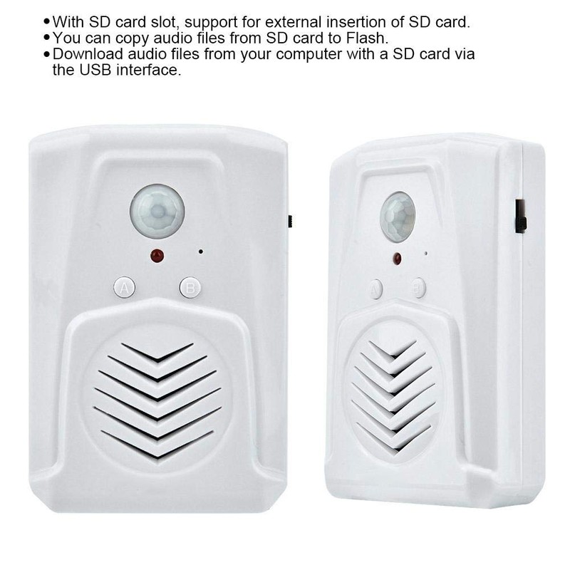 Sonew USB Doorbells Infrared Induction Doorbell Motion Sensor Alarm MP3