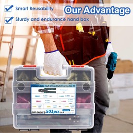 smseace 501PCS Heat Shrink Bullet Connectors with Crimping Tool 22-10AWG Waterproof Bullet connectors Heat Shrink Female&Male Connector for Automotive Boat Stereo Industrial Equipment