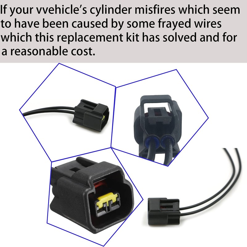 8 Pack Ford Ignition Coil Connector Plug Harness - Compatible