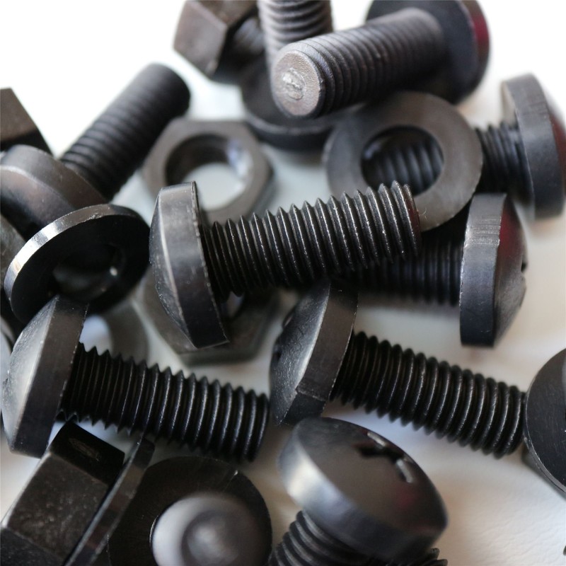 20 x Black Pan Head Screws Polypropylene (PP) Plastic Nuts