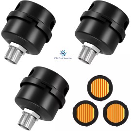 DIY Pond Aeration 3 PACK Pond Aeration Compressor Intake Muffler Filter - For Piston & Rotary Pump