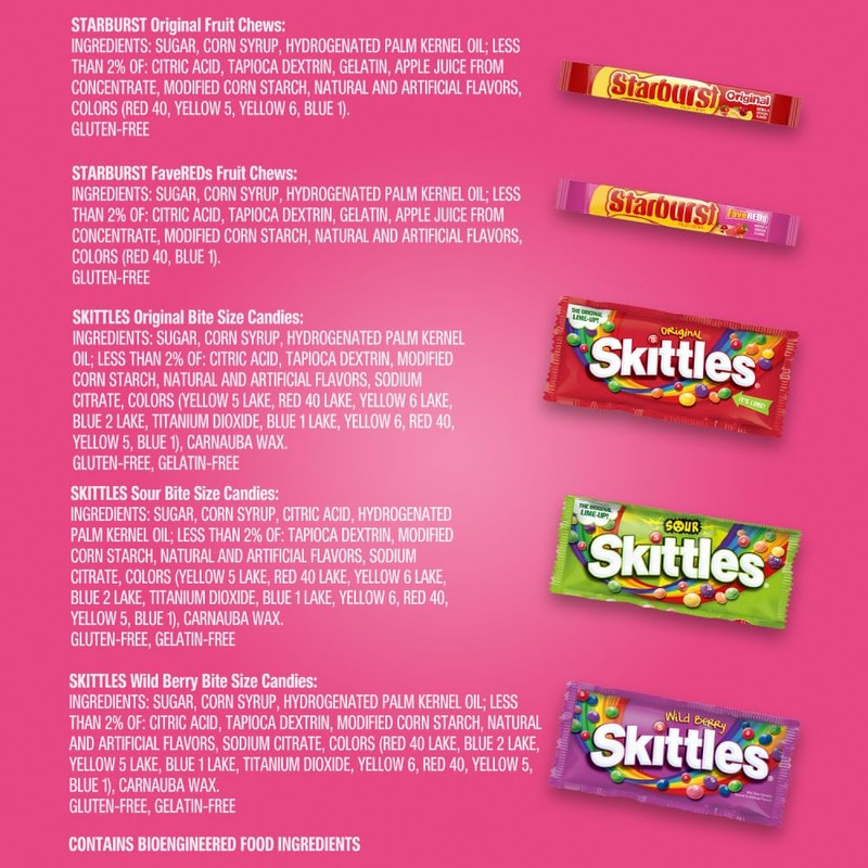 SKITTLES & STARBURST Assorted Candy Variety Pack for Holidays, Gifts,