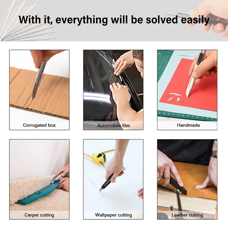 FOSHIO Utility knife Retractable with 30 Degree Snap Off Blade
