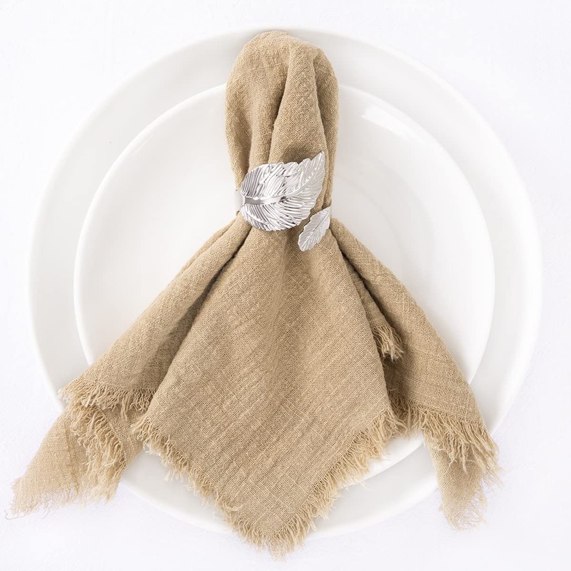 Socomi Set of 12 Linen Napkins Caramel Easter Spring Cloth