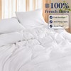 Shilucheng 100% Linen King Duvet Cover Set, Luxury Pure Natural