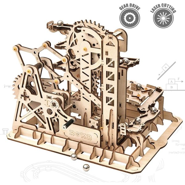 ROKR 3D Wooden Puzzle-Mechanical Model-Wooden Craft Kit-DIY Assembly Toy-Mechanical Gears Set-Brain Teaser Games-Best Gifts for Adults & Teens Age 14+(LG504-Tower Coaster)