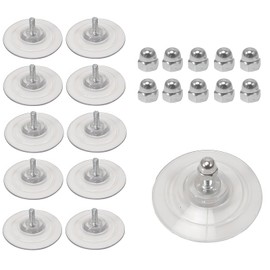 ASOFTY Pack of 10 M8 Suction Cups with Thread, Diameter 85 mm, Round Suction Cups for Windows, Suction Cups Without Hooks with Metal Screw Nut, PVC Transparent Suction Cups for Glass, Wall, Kitchen,