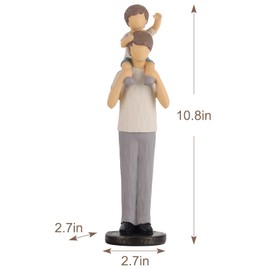 LCCCK Father and Son Figurines New Dad Statue, Sculpted Hand-Painted Father Son Sculpture,Resin Family Figurines Son to Father Gifts for Shelf Decor Desktop DecorationFigure Statue (SZ220020-E MX)