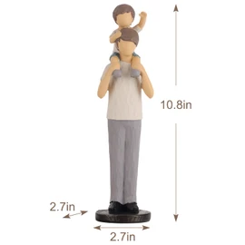 LCCCK Father and Son Figurines New Dad Statue, Sculpted Hand-Painted Father Son Sculpture,Resin Family Figurines Son to Father Gifts for Shelf Decor Desktop DecorationFigure Statue (SZ220020-E MX)