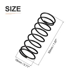 DTGN 1.2x18x50mm(DxODxL) Compression Spring - 20Pack - Good for Machinery - Spring Steel Extension Spring - Black