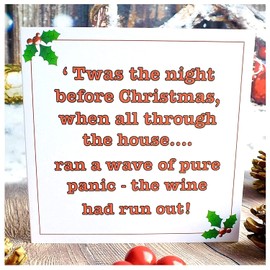 Pack of 4 Funny Christmas Cards - Humorous Merry Xmas Card Multi Packs - 'Twas the Night