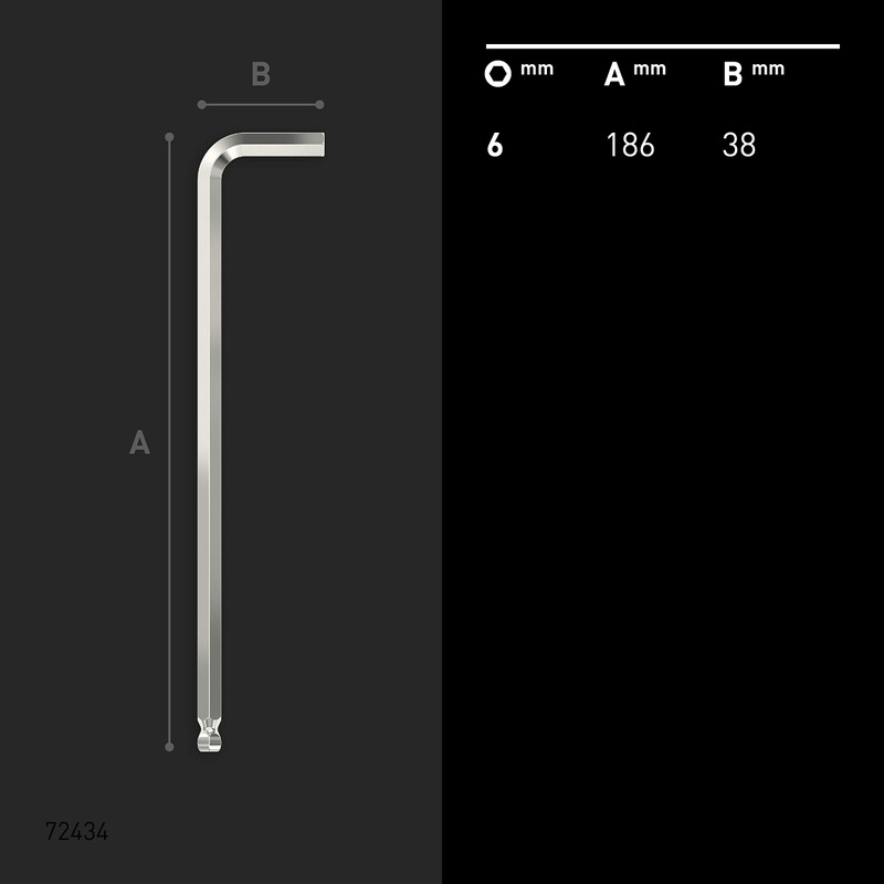 INBUS® 72434 Allen Key (Extra Long) 6 mm, with Ball