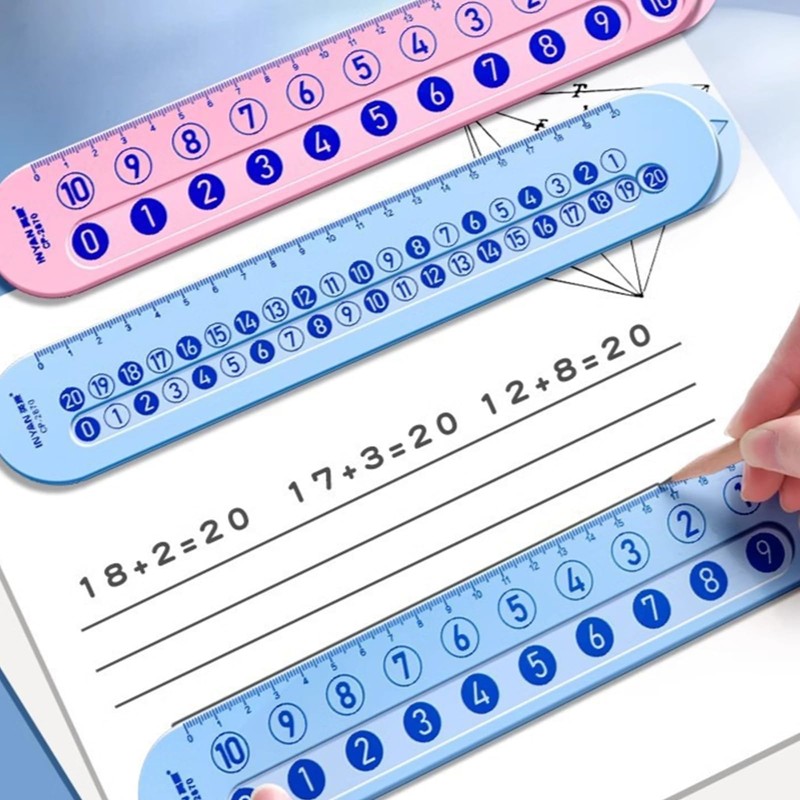 2 Pcs Math Slide Ruler for Mathematics, Math Scale Learn