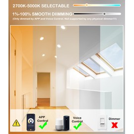 CLOUDY BAY 4 inch Gimbal Smart WiFi LED Recessed Lights,RGBCW Color Changing,Compatible with Alexa and Google Home Assistant,No Hub Required,2700K-6500K,IC Rated,Pack of 4